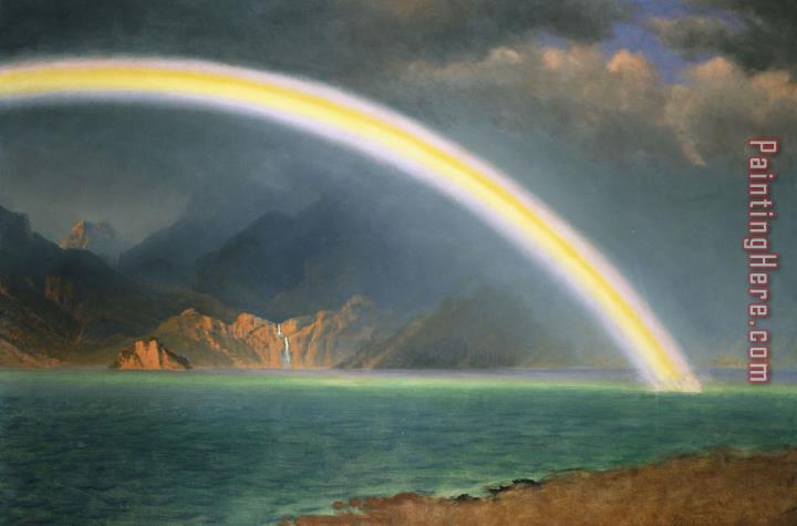 Albert Bierstadt Rainbow Over Jenny Lake Wyoming